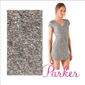 Parker Sequin Dress Lavender Gray Haze Pearls